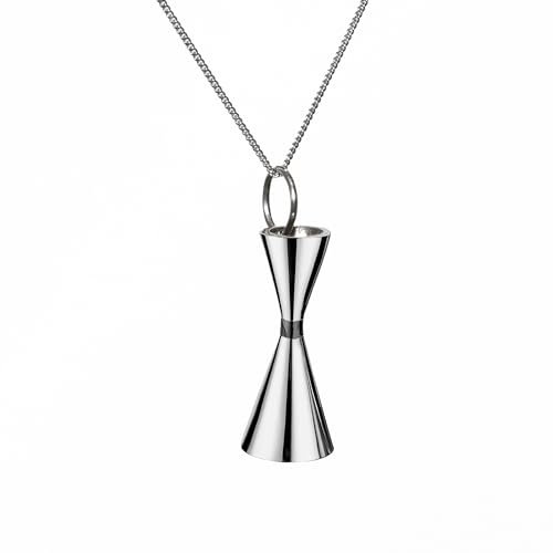 Kidia Collier Pendentif Jigger en Argent 925, Chaîne 50 cm