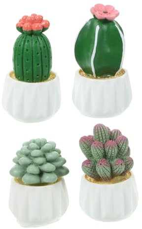 VICASKY Lot de 4 plantes succulentes artificielles miniatures pour décoration de table bureau et maison Matériau robuste Couleurs fraîches pour micro paysages et