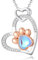 INFUSEU Halskette Damen Mit Hundepfote, Silber 925 Tier Kette Schmuck Hunde Geschenk Tierliebhaber Kette (blue)