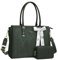 MOSISO Sac Ordinateur Femme 17-17,3 Pouces,Sac Fourre-tout en Cuir PU Compatible avec MacBook,HP,Dell,Asus,Sac PC Portable Rétro Hibiscus Gaufré avec Écharpe Soie&Pochette,Vert Émeraude