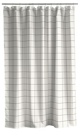 Södahl Vista Duschvorhang 180x220 cm, Duschvorhang Hochwertig aus 50% GRS-zertifiziertes recyceltes Polyester, Bad Vorhang, Wasserabweisend, Anti Schimmel, Waschbar, Offwhite (Weiß)