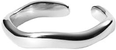 Purelei® Nakuna Ring (Gold, Silber, Rose) - 18K Vergoldeter Damenring Mit Geschwungenem Design, Wasserfest, Größenverstellbar, Geschenk für Damen (M/L, Silver)