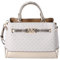Michael Kors Große Umhängetasche mit 3 Fächern, Vanilla MK Signature Pale Gold, Vanille, Blassgold