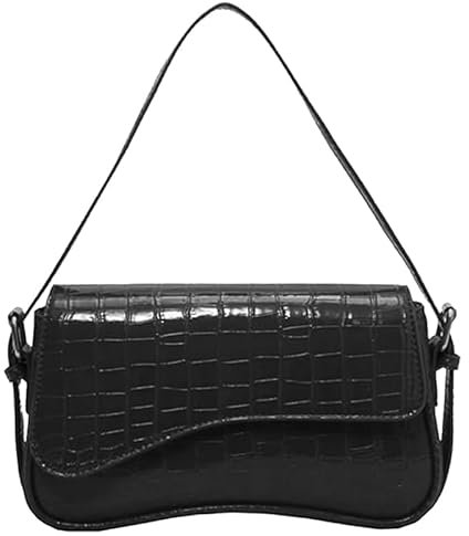 CazneJN Handtasche PU-Unterarmtasche Damen Shoulder Bag Hobo Bag mit Reißverschluss,Y2k Tasche Klein Handbags Handtasche for Teenager Women (Schwarz)
