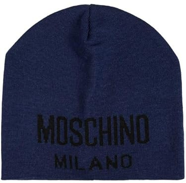 MOSCHINO Unisex Mütze aus rasierter Wolle Blau, blau, One size