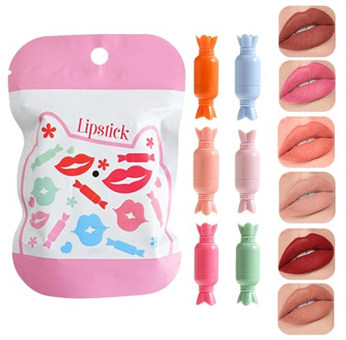 Kleines Make Up Lippenstift Set, Süße Lippenstifte Set, 6x Langlebig Samt Lip Gloss Kit, Kosmetik Make Up Matte Lippenfärbemittel Kit Für Mädchen, Frauen, Freundin, Schwester