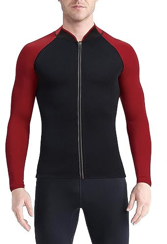Neoprenanzug Jacke Neoprenhosen Herren 2mm Neoprenanzug Top Tauchhose Langarm Neopren halten warm Tauchanzug Hosen für Tauchen Surfen Schwimmen Schnorcheln Kajak Erwachsene