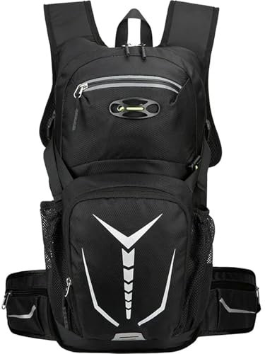 ANQKYO Fahrradrucksack 20L Fahrrad Trink Rucksack Mann Wasserdicht Radfahren Rucksack Outdoor Sport Reisen Wandern Trekking Fahrrad Rucksack Wasser Taschen(Black)