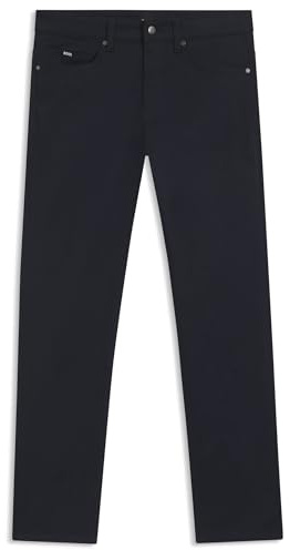 BOSS Herren H-Delaware5 Delaware Slim-Fit Hose aus elastischem Baumwoll-Satin