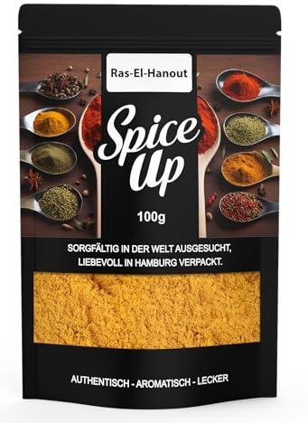Spice Up Ras el Hanout Gewürzmischung 100g – Moroccan Raz el Hanout Spice Blend 100g – Edle marokkanische Gewürzkombination mit bis zu 20 erlesenen Zutaten – Warm, aromatisch & leicht exotisch