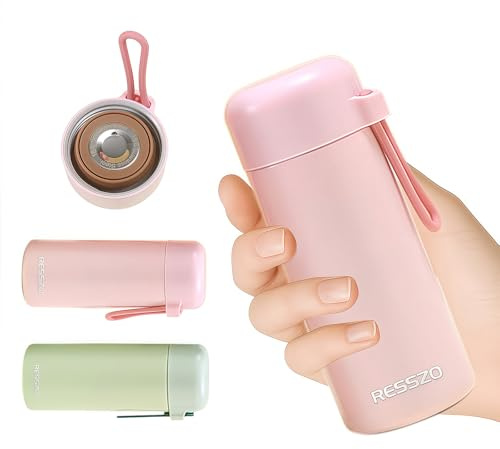 Small Water Bottle, 320ml Double Walled Vacuum Insulated Metal Water Bottle,8-12 Hours Hot/Cold Retention and Portable with One-Hand Open Design, Double Wall Vacuum Small Flask for Hot&Cold Drinks