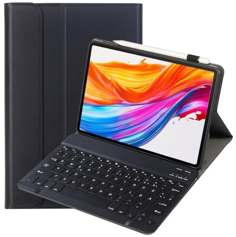 leleyo Tastatur Hülle für Samsung Galaxy Tab A7 10,4 QWERTZ Layout,Schwarz | Hülle mit Tastatur magnetische abnehmbare kabellos QWERTY