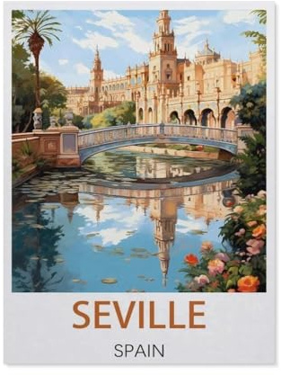 1000 Pieces Landscape Puzzles DIY，Seville Spain，Jigsaw Creativity Toys for Kids Adults（38x52cm）-EY14