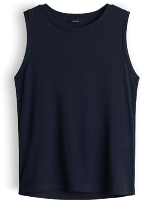 OPUS Damen Top | Tanktop aus nachhaltigem BCI Cotton Mix Slim Fit Coal Blue, 36