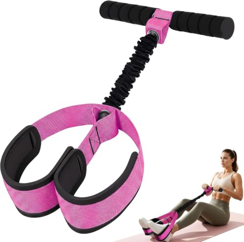 TOMSHOO Fitnessbänder mit Pedal, Bauchtrainer Zuhause für Full-Body Übungen | 55lbs/75lbs Widerstandsband mit Griff, Sit-Up Trainingsgeräte für Fitness Abnehmen Training Yoga