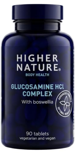 Higher Nature - Glucosamine HCl Complex - High Strength - Support Staying Active - with Boswellia - Vegetarian & Vegan - 90 Tablets