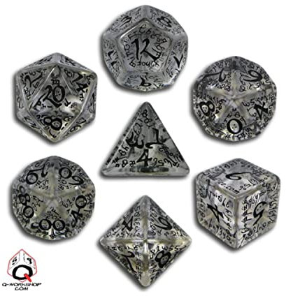 Q-Workshop ELV10 - Elvish Dice Transp./Black (7)