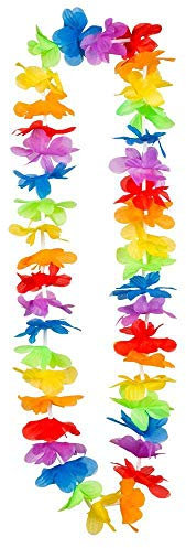 Boland 52415 – Hawaiikette Regenbogen, Halskette, Sommer, Strand, Blüten, Blumen, Meer, Urlaub, Accessoire, Verkleidung, Kostüm, Karneval, Mottoparty, Hula