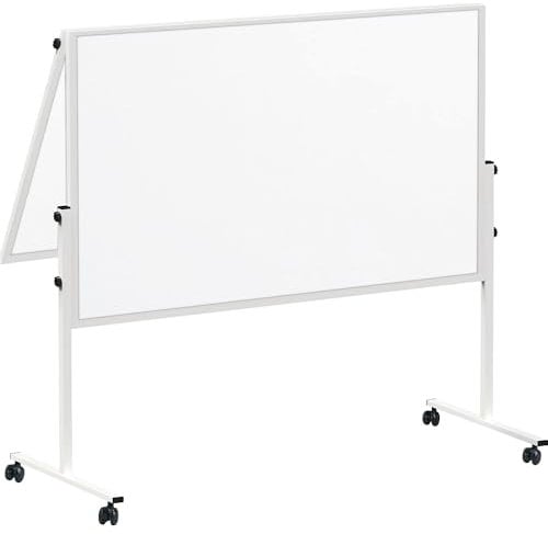 MAUL Moderationstafel MAULsolid 150x120 cm | Klappbare Pinnwand mit beidseitiger Nutzung | Flipchart mit Papierbeschichtung für Moderationskarten, Pinnnadeln | Tafel für Büro, Schule | Weiß