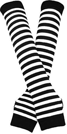 Bienvenu Damen Langer Armwärmer im Punk-,Gothic- und Rock-Stil,fingerlose Handschuhe 1 Einheitsgröße Schwarz