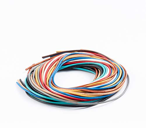 AURORIS - Farbmix Lederband rund - Ø 1,5mm - je 1 m der Farben schwarz braun natur blau rot grau türkis gold kupfer weiß