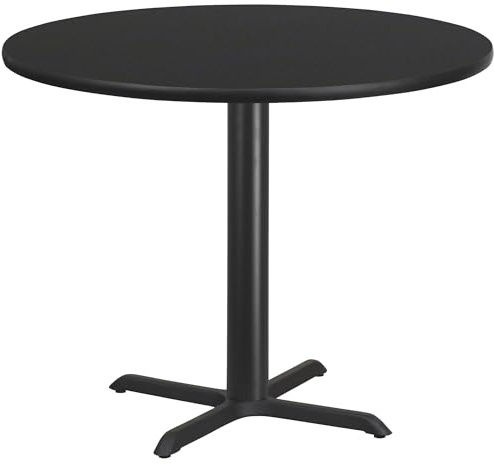 Flash Furniture 42'' Round Black Laminate Table Top with 33'' x 33'' Table Height Base