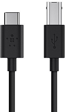 Belkin USB-C to USB-B Printer Cable, 1.8 m (USB-IF Certified, 480 Mbps, Compatible with MacBook Pro, Chromebook Pixel, More USB-C and Micro-USB Device) - Black