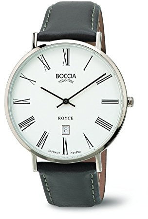 Boccia Herren-Armbanduhr Analog Quarz Leder 3589-03