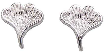925 Silber Ohrstecker Ohrringe Ginkgo Blatt für Damen und Mädchen mit hoher Symbolkraft