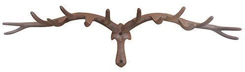 Esschert Design Haken Hirschgeweih L aus Gusseisen, 63,5 x 12,2 x 20,0 cm