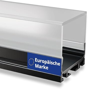 Innovate 2m LED Schiene - Aluminium Profil - Aluprofil für LED Streifen Stripes Kanal - ALU Leiste - 2000mm x 26mm x 12mm ALU Leiste (Schwarz, 17mm eckige Abdeckung - satiniert/opal)