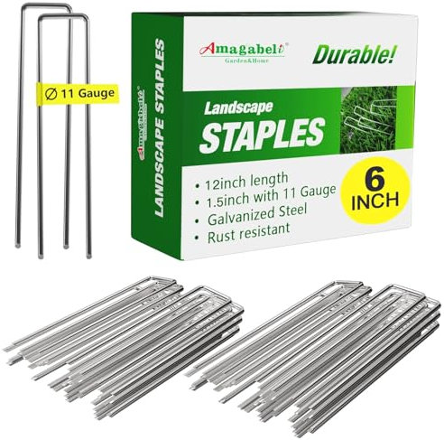 Amagabeli Lot de 500 piquets de jardin galvanisés pour clôture de jardin de 15,2 cm Calibre 11