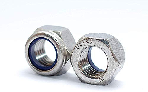 Sechskantmuttern M12x1,5 DIN 985 Stückzahl 10 Edelstahl A2 mit Klemmteil Feingewinde Klemmmutter Sicherungsmutter Stopmutter