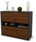 Stil.Zeit Sideboard Cornelia, Korpus anthrazit matt, Front Holz-Design Walnuss (92x79x35cm) Push-to-Open Technik & Leichtlaufschienen