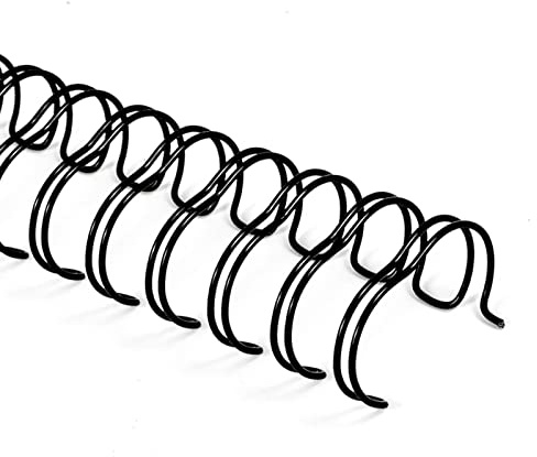 RAYSON Wire Binding Spines, 34 Loops, 50 Sheets, 3:1 Pitch, 9.5mm,A4, Black, Pack of 100