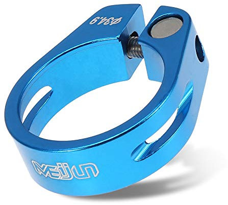 Sattelklemme 34,9mm, Fahrrad Sattelstützenklemme Mountainbike Sattelstütze Zubehör Aluminiumlegierung für Mountain und Rennräder Fahrradsattelstützensperre (Blau)