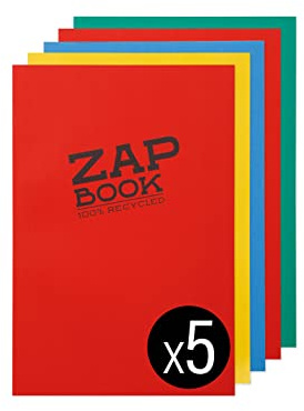 Clairefontaine 3354C 5 Zeichenhefte Zap books A4 Blanko 160 Blatt 80g