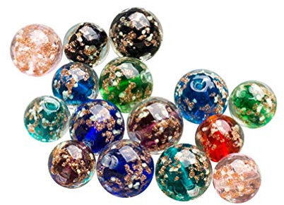SUPVOX 20 Stück Leuchtende Glasperlen, Lampwork-Perlen, leuchten im Dunkeln, runde lose Perlen, großes Loch, Charms für DIY-Handwerk, Schmuckherstellung (gemischte Farben), 12 mm