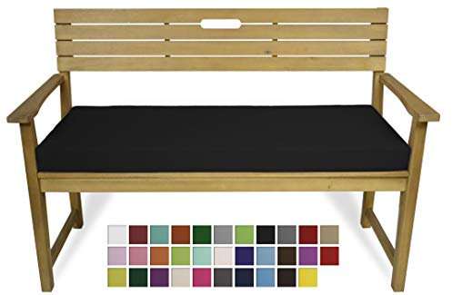 Rollmayer Bankkissen Bankauflage Sitzkissen Bankpolster Auflage für Bänke in Haus und Garten Kollektion Vivid, 1 Stück (Schwarz 34, 160x50x8cm)