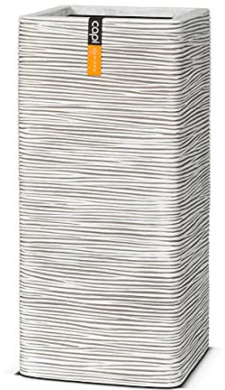 Capi - Bac Rib en Pures Fibres et Magnesium Hany Ext. carré Haut 26x26x58 cm Sable - dimhaut: H 58 cm - Couleur: Sable