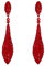 EVER FAITH Damen Österreich Kristall Doppel Waterdrop Durchbohrte Ohrringe Rubin Farbe Rot-Ton
