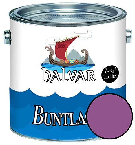 Halvar Barniz para madera y metal, color violeta mate, RAL 4001-4010, para madera, para interior y exterior, resistente a la intemperie, protección de larga duración perfecta (20 L, RAL 4008)