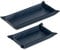 Navaris Lederschale Tablett aus Kunstleder - 2X Schale Ablage Leder - Ablageschale für Schmuck Schlüssel Münzen Handy - Schlüsselablage Organizer - blau