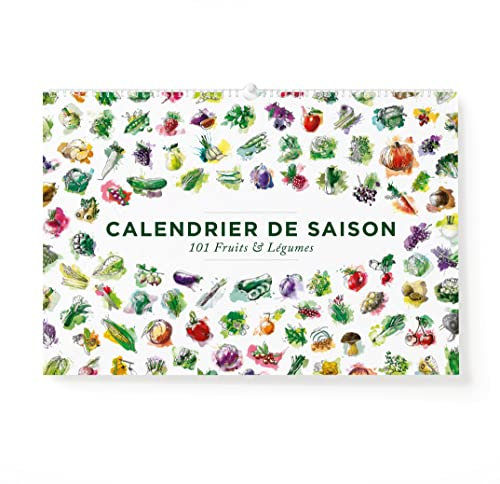 531 Rheinland Design CALENDRIER DE SAISON, Calendrier annulaire A4, 101 illustrations en couleur des saison fruits et légumes les plus courants