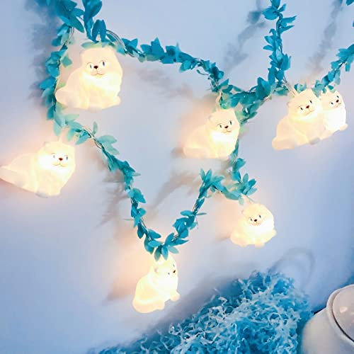 Niedliche Katze mit Weinstock LED Lichterketten Batteriebetriebenes Nachtlicht für Halloween Weihnachten Thanksgiving Home Kinder Schlafzimmer Dekoration (Katze mit Weinstock)