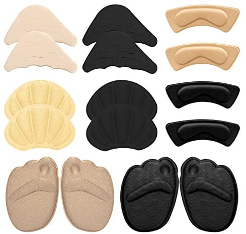 Molain Fersengriffe Schuhpolster 8 Paar Kissen Schuhe Füller Komfort Einlegesohle für zu große lose rutschfeste Helfereinsätze Zeheneinlagen Bandage engere Größe Fußpflege-Schutz für Damen Herren