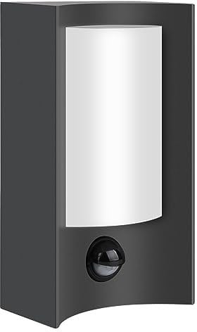 Kerry LED Outside Light with Motion Sensor, Outdoor Front Door Lighting Mains Powered, 7W 4000K IP44 Modern Anthracite Grey Aluminum Wall Mounted Lamp, Exterior PIR Fixture for Garden, Porch, Patio
