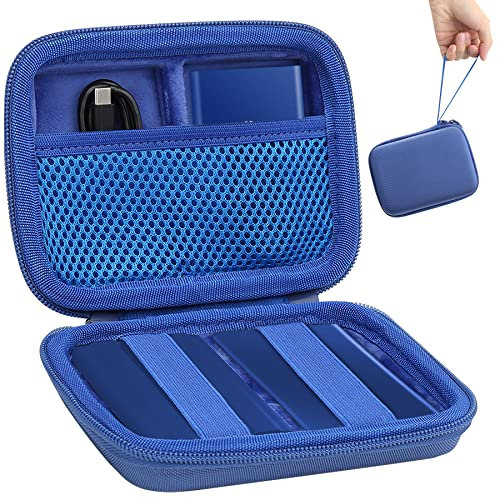 Aenllosi Housse Etui Sacoche pour Samsung T7/T7 Shield/T7 Touch/T9 Portable Externe SSD (Bleu)
