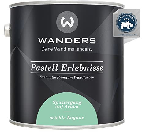 Wanders Pastell Erlebnisse 2,5L - Seichte Lagune/helles Grün - Edelmatte Wandfarbe! Küchenmöbellack und Möbelfarbe. Kreidefarbe für Holz & mehr. Hohe Deckkraft, schnell trocknend