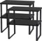 YBING Set of 4 Counter Shelves, Cupboard Shelves, Stackable and Expandable Storage Shelves for Kitchen Cabinets, Utensils, Tableware, Canning Cans, Spices, Rustic Spice Rack (Black)